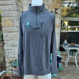 New W Tag AHNKOR Grep Long Sleeve Polo 1/4 Zip Pullover Shirt XL